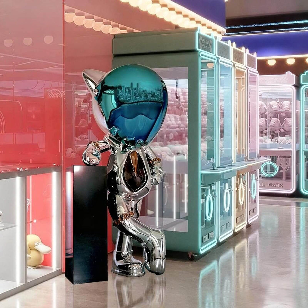 Zevilo Art Deco Sculpture – Modern Chrome Art Deco Ornament