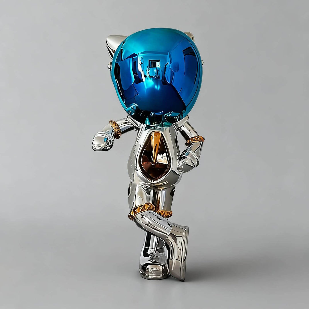 Zevilo Art Deco Sculpture – Modern Chrome Art Deco Ornament