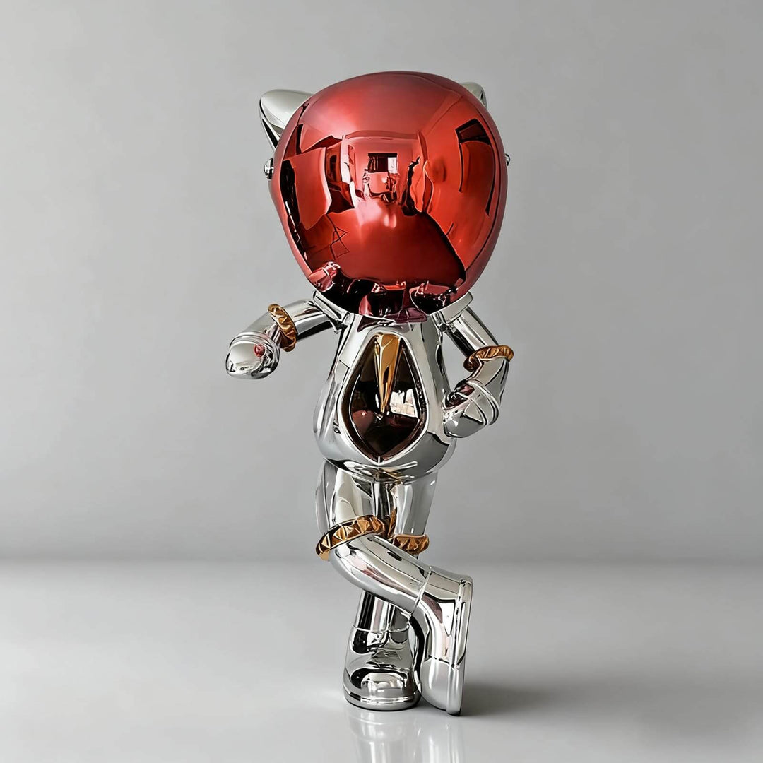 Zevilo Art Deco Sculpture – Modern Chrome Art Deco Ornament