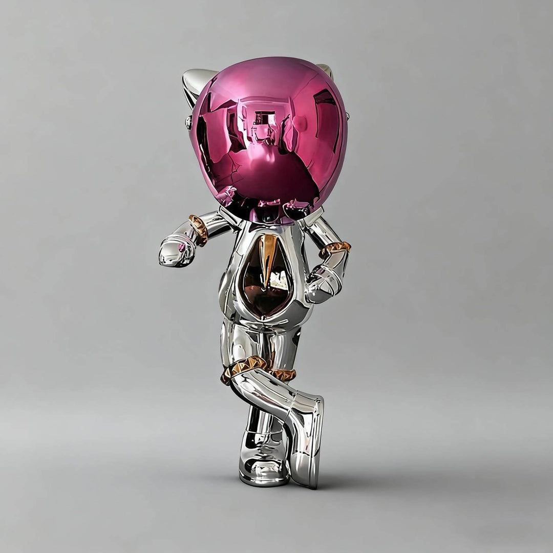 Zevilo Art Deco Sculpture – Modern Chrome Art Deco Ornament