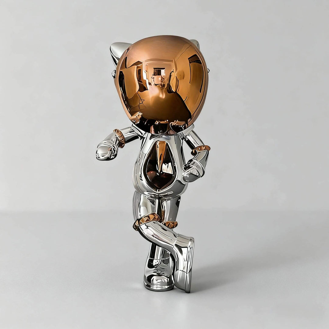 Zevilo Art Deco Sculpture – Modern Chrome Art Deco Ornament