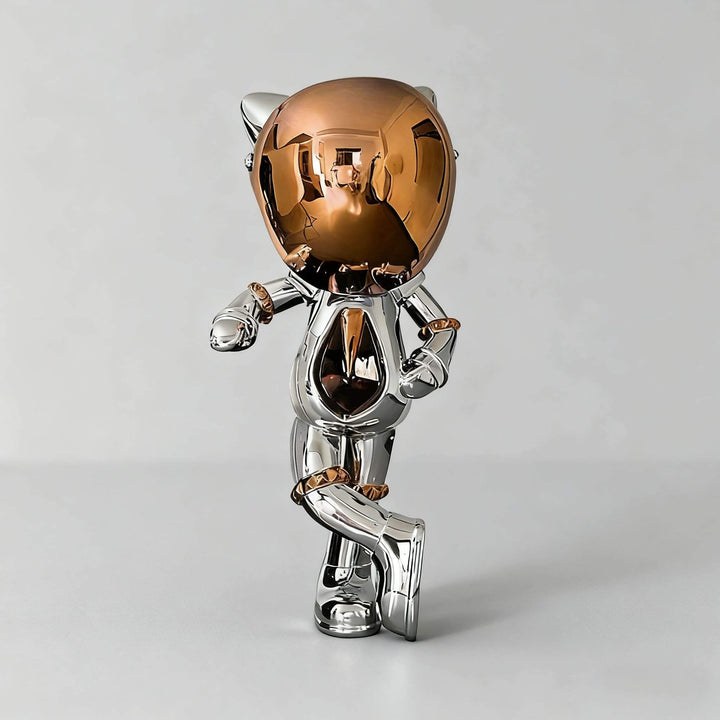 Zevilo Art Deco Sculpture – Modern Chrome Art Deco Ornament