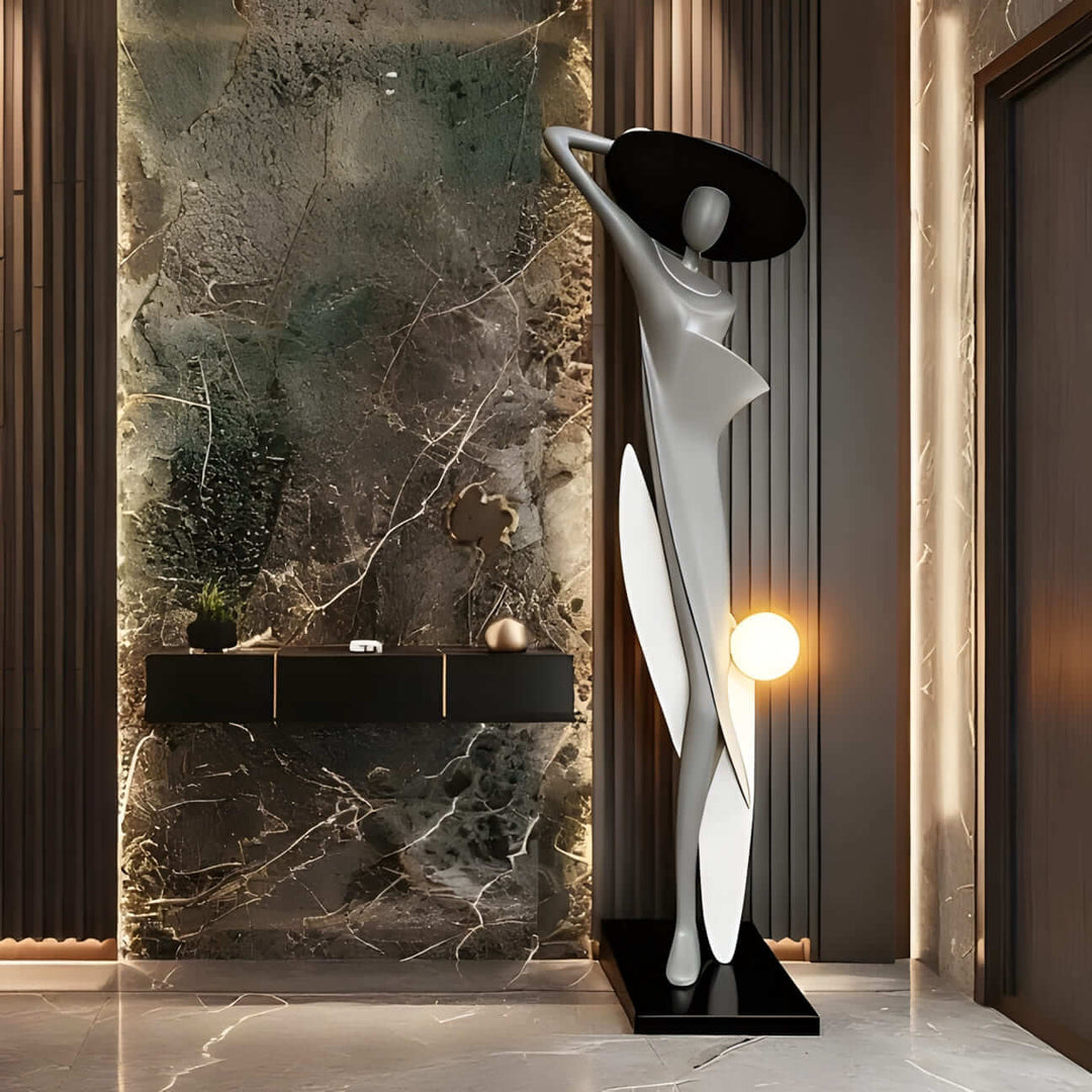 Zoleni Sculptural Floor Lamp - Art Deco Decorative Lamp for Living Room