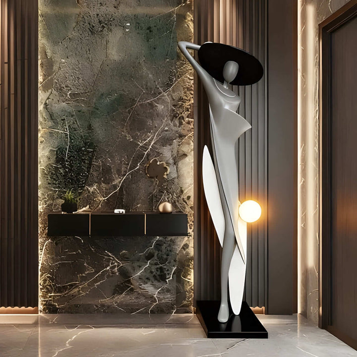 Zoleni Sculptural Floor Lamp - Art Deco Decorative Lamp for Living Room