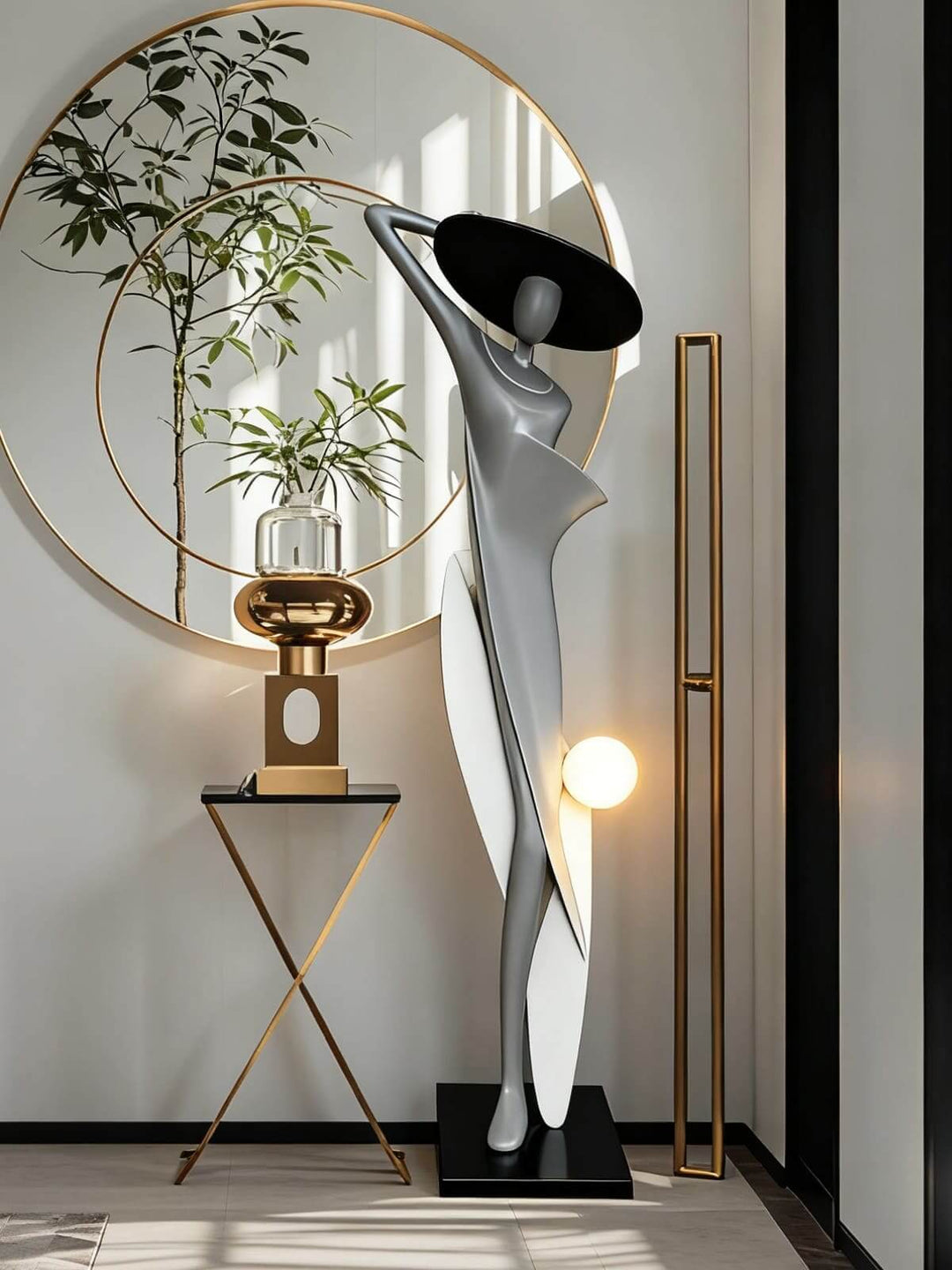 Zoleni Sculptural Floor Lamp - Art Deco Decorative Lamp for Living Room