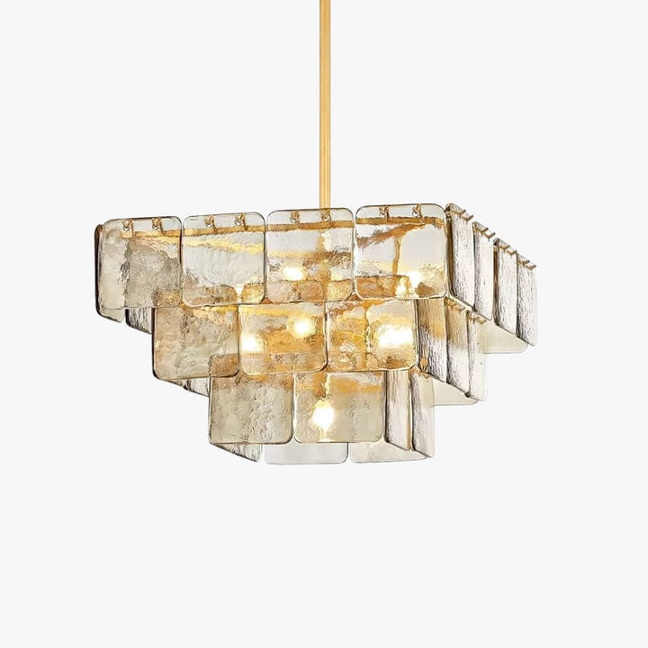 Zorvexa Glass Chandelier – French Glass Lighting for Dining Rooms