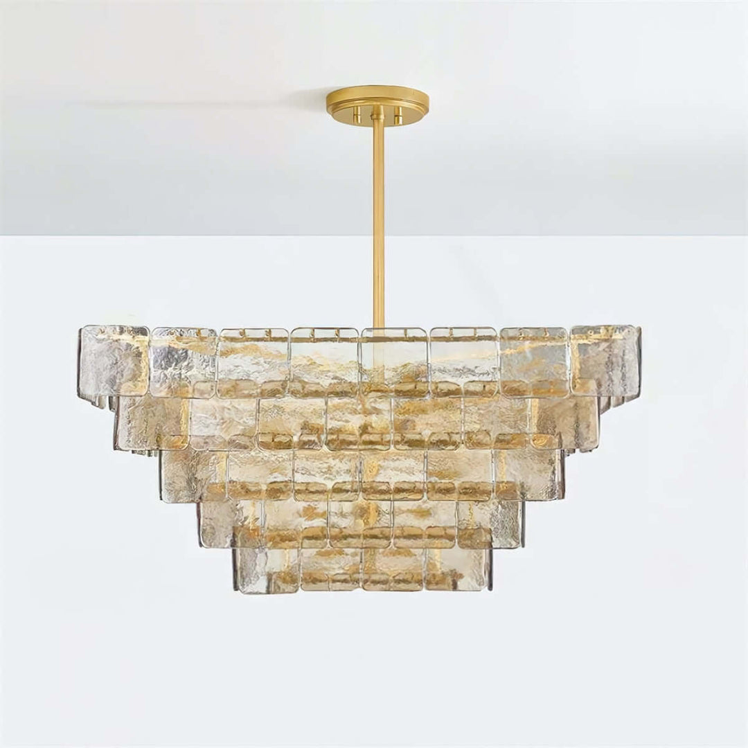Zorvexa Glass Chandelier – French Glass Lighting for Dining Rooms