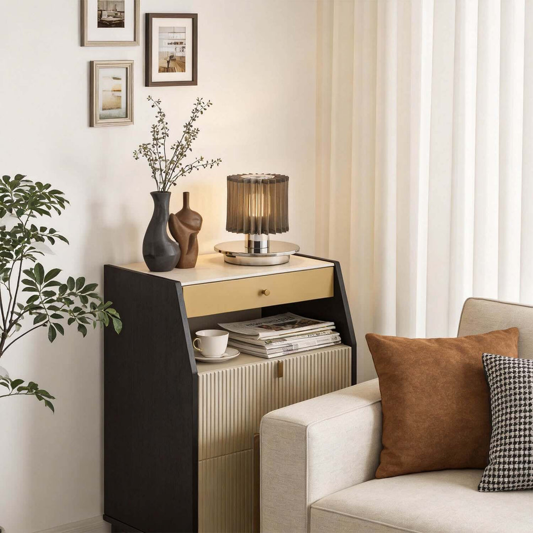 Zorvixa Table Lamp – American Simple Fabric Bedside Lamp