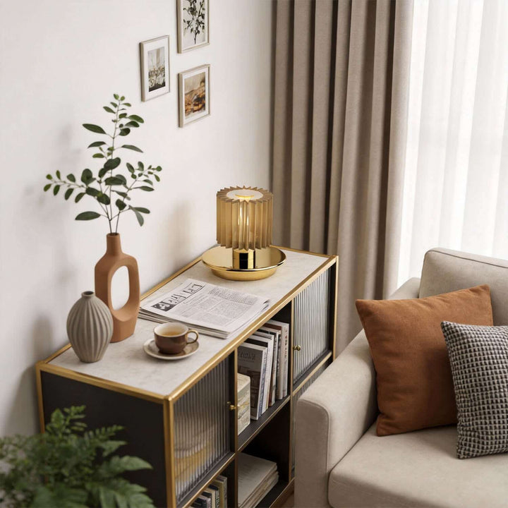 Zorvixa Table Lamp – American Simple Fabric Bedside Lamp