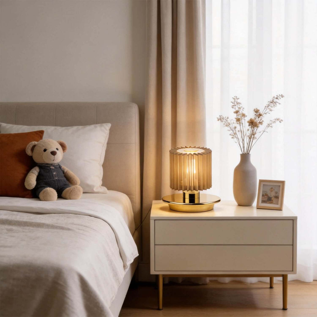 Zorvixa Table Lamp – American Simple Fabric Bedside Lamp