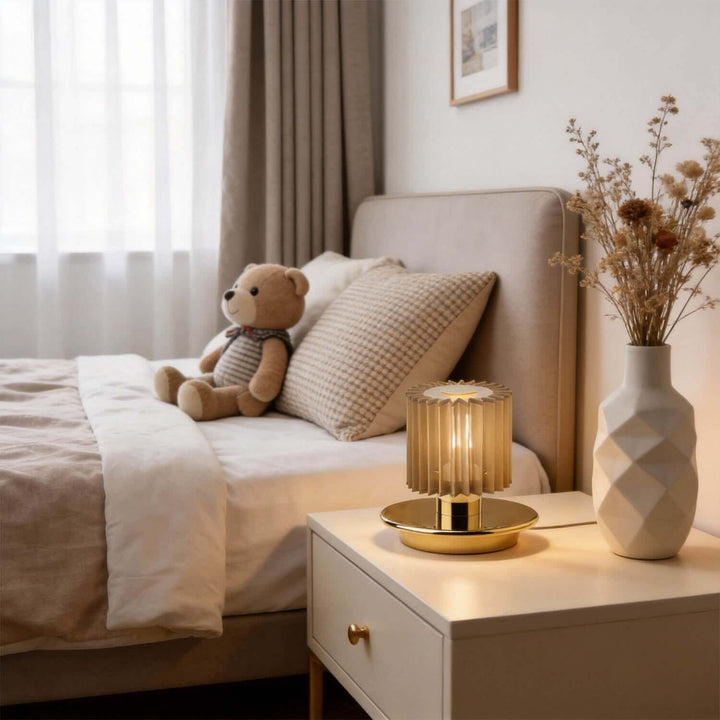 Zorvixa Table Lamp – American Simple Fabric Bedside Lamp