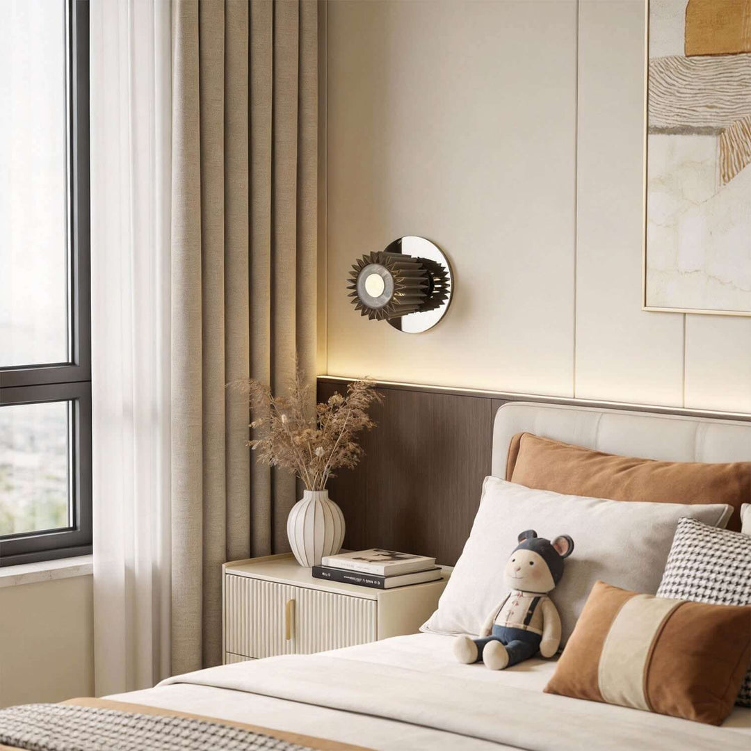 Zorvixa Wall Light - Minimal Pleated Fabric Corridor Wall Light