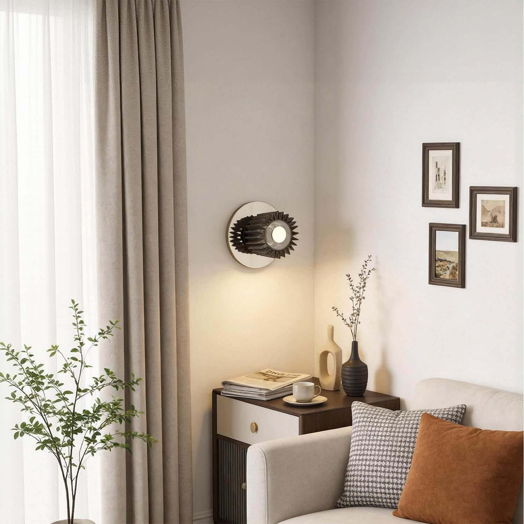 Zorvixa Wall Light - Minimal Pleated Fabric Corridor Wall Light