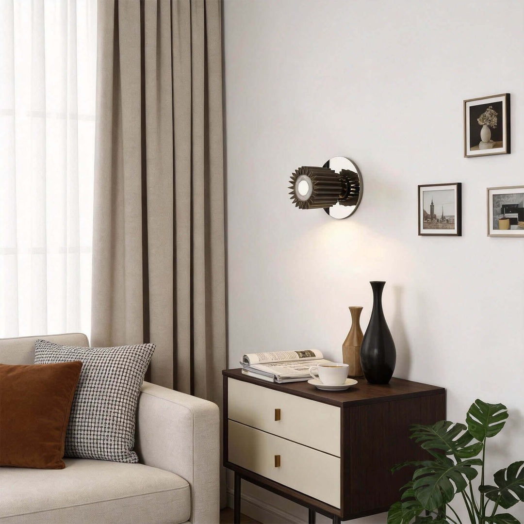 Zorvixa Wall Light - Minimal Pleated Fabric Corridor Wall Light