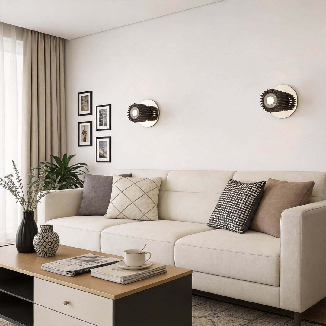 Zorvixa Wall Light - Minimal Pleated Fabric Corridor Wall Light