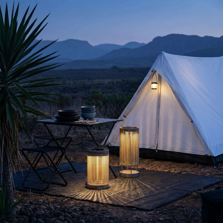 Zuneli Solar Floor Lamp - Portable Braided Rope LED Lamp