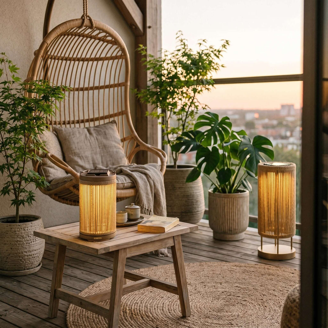 Zuneli Solar Floor Lamp - Portable Braided Rope LED Lamp
