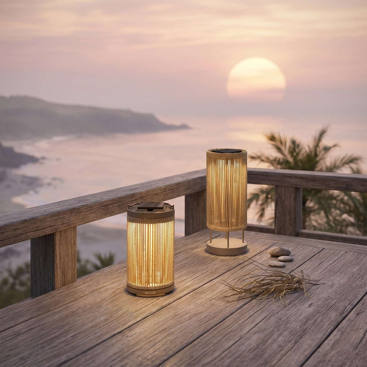 Zuneli Solar Floor Lamp - Portable Braided Rope LED Lamp