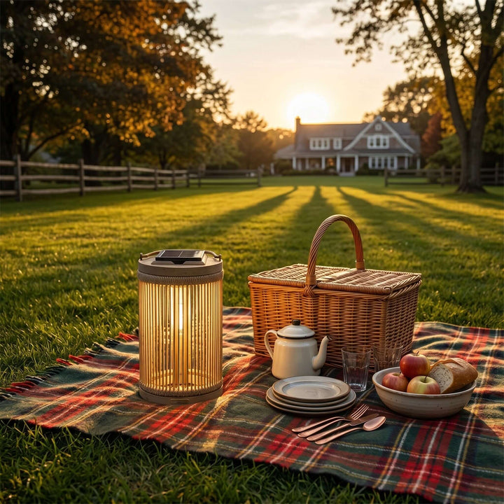 Zuneli Solar Floor Lamp - Portable Braided Rope LED Lamp