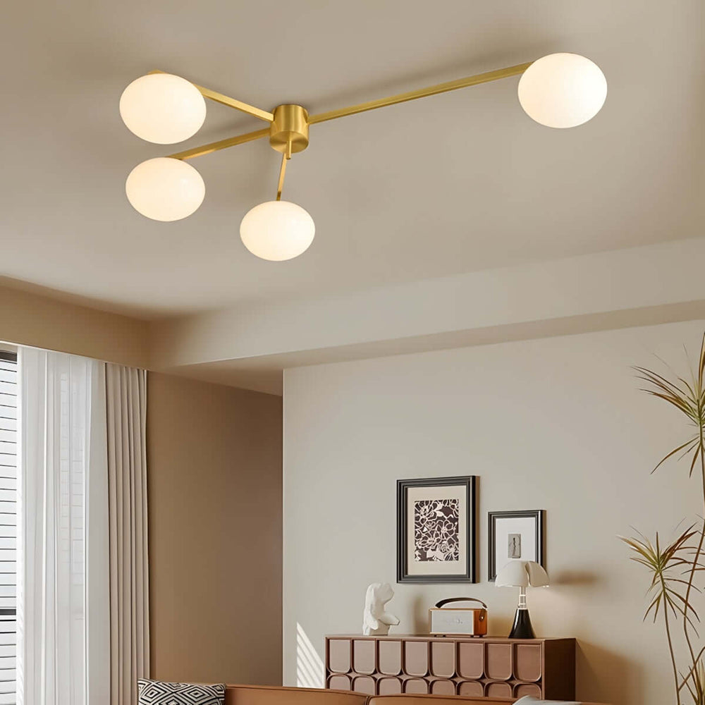 Zylor Ceiling Light | Modern Minimalist Milky White Glass Lamp