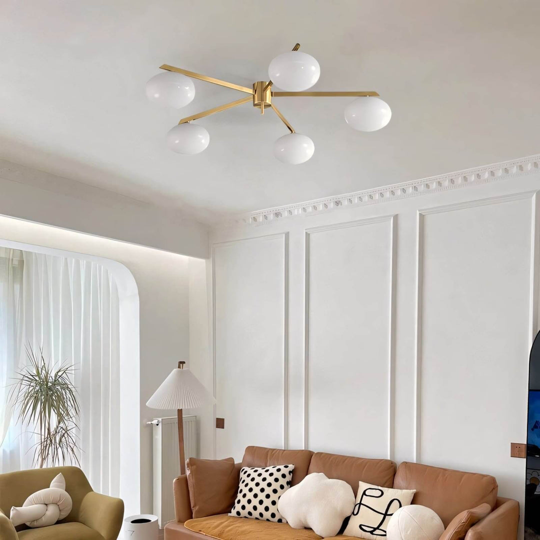 Zylor Ceiling Light | Modern Minimalist Milky White Glass Lamp