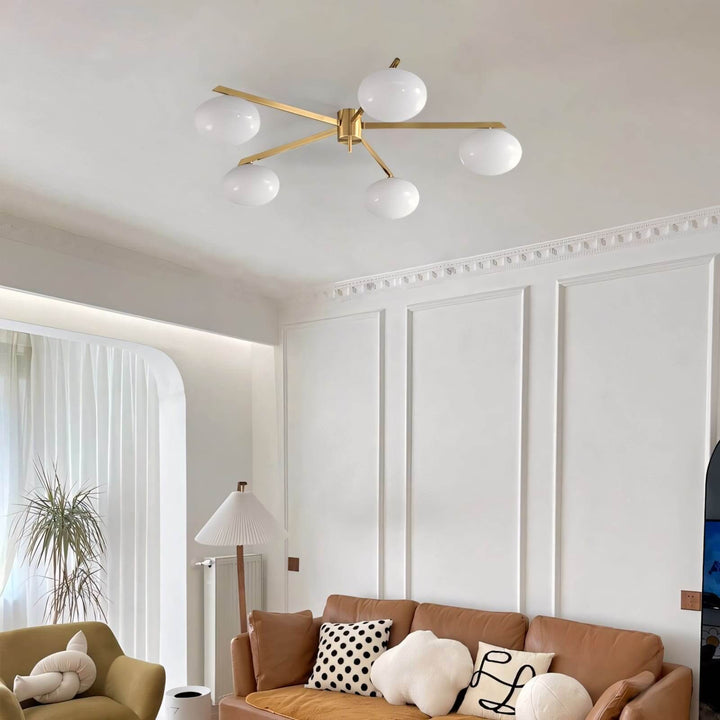 Zylor Ceiling Light | Modern Minimalist Milky White Glass Lamp