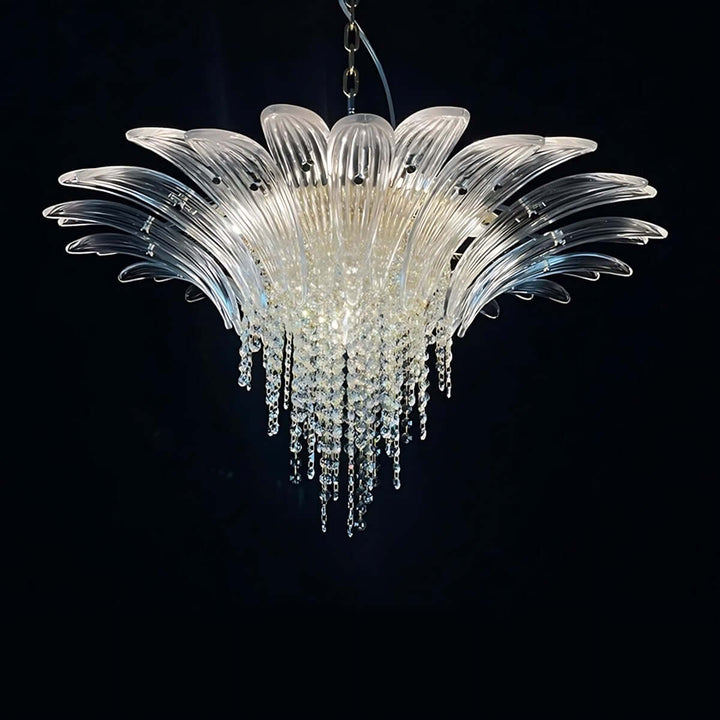 Zylume Dining Room Ceiling Light - Elegant Blown Glass Chandelier