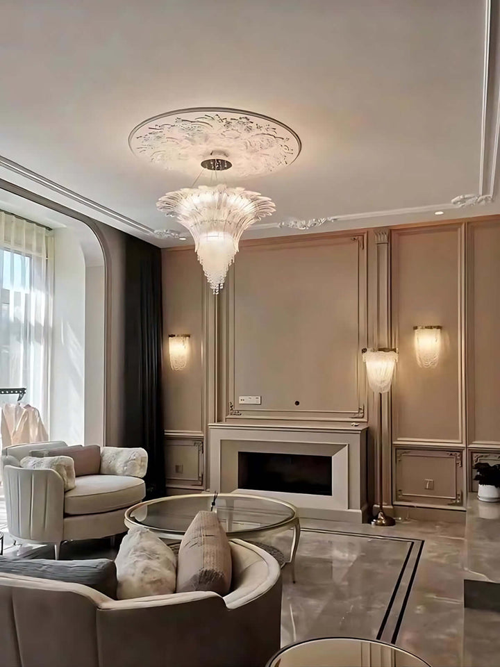 Zylume Dining Room Ceiling Light - Elegant Blown Glass Chandelier