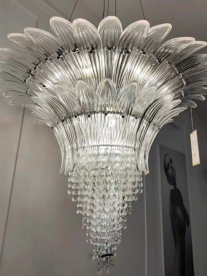 Zylume Dining Room Ceiling Light - Elegant Blown Glass Chandelier