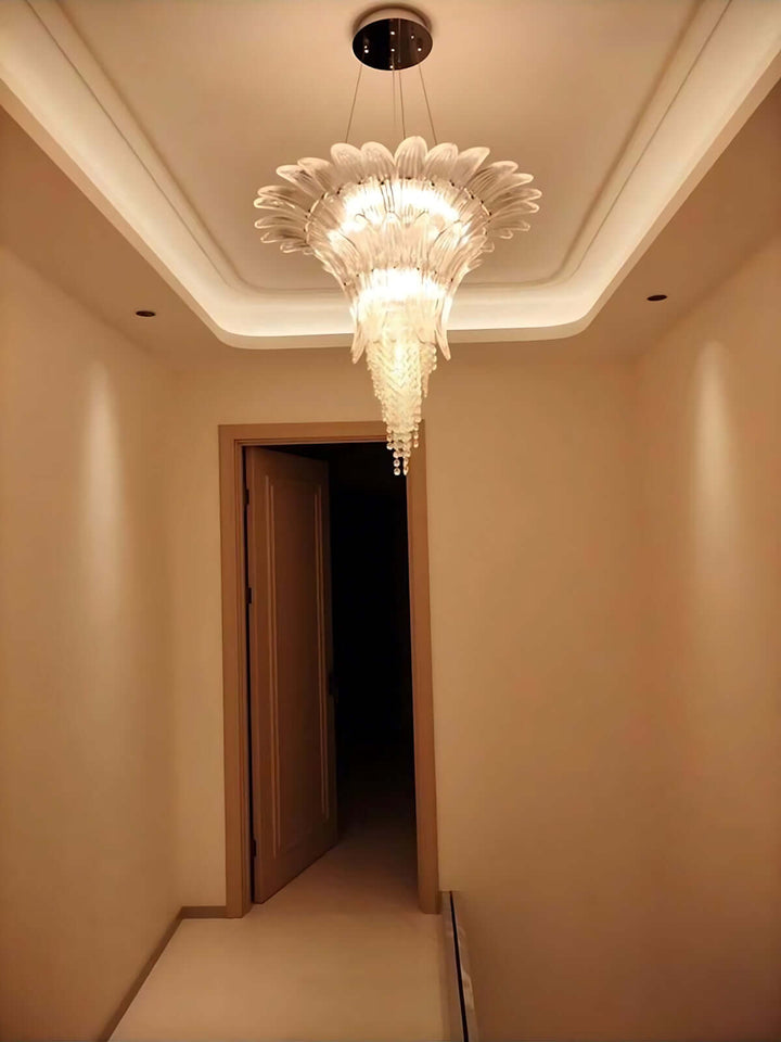 Zylume Dining Room Ceiling Light - Elegant Blown Glass Chandelier