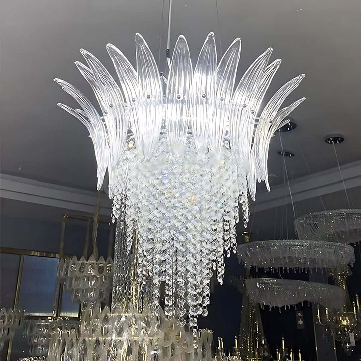 Zylume Dining Room Ceiling Light - Elegant Blown Glass Chandelier