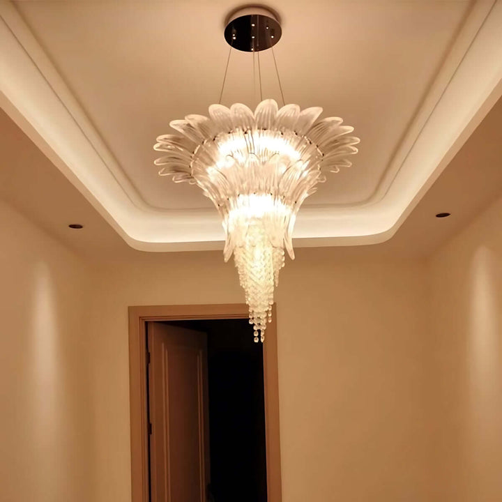 Zylume Dining Room Ceiling Light - Elegant Blown Glass Chandelier