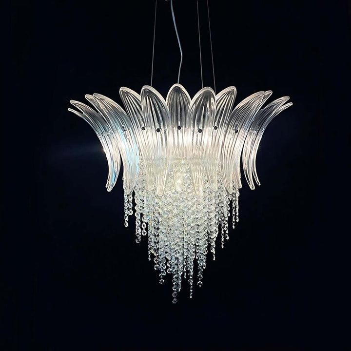 Zylume Dining Room Ceiling Light - Elegant Blown Glass Chandelier