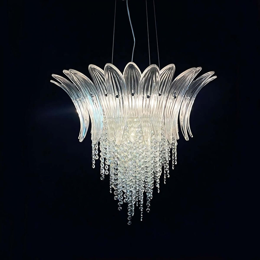 Zylume Dining Room Ceiling Light - Elegant Blown Glass Chandelier