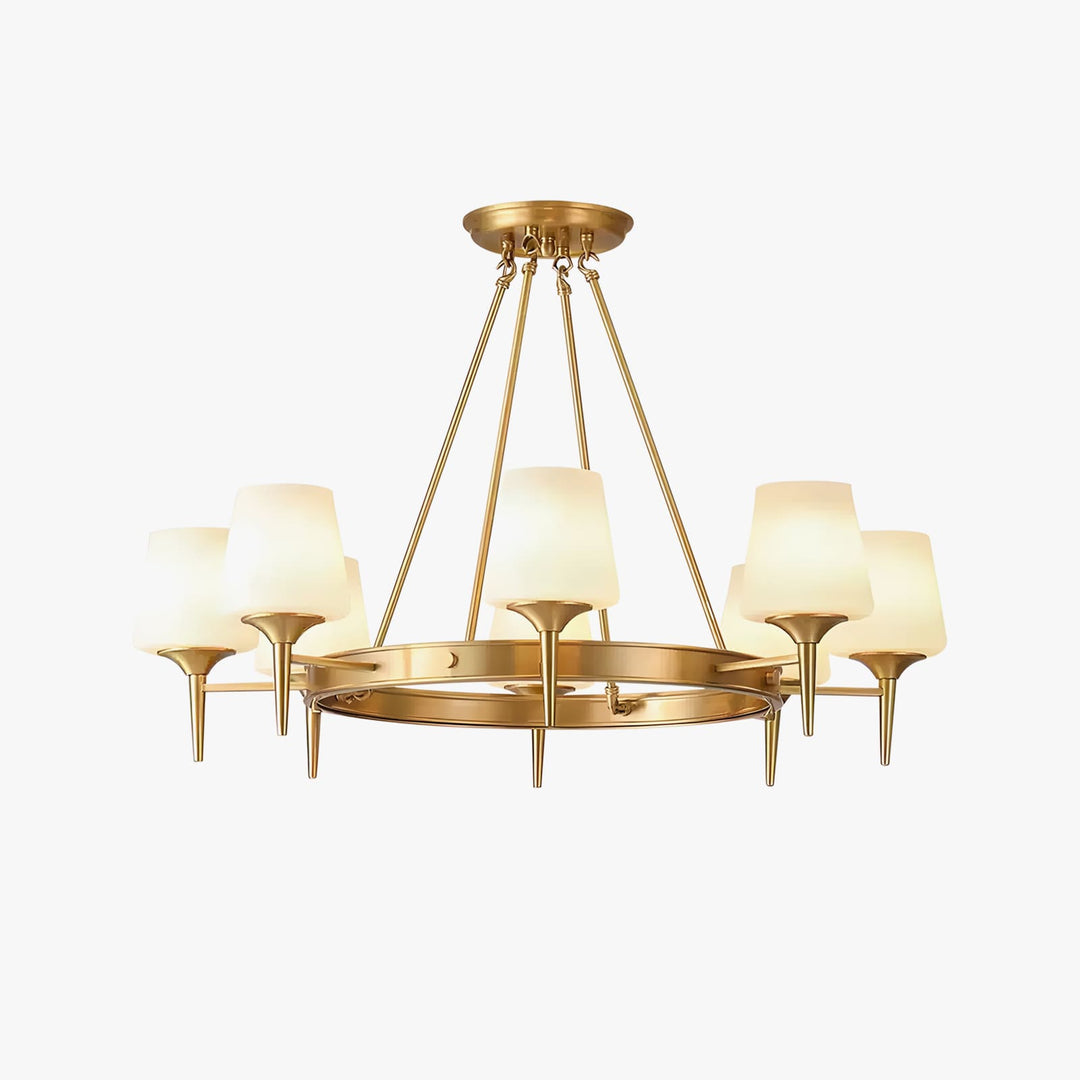 Zynofa Chandelier | Vintage Brass & Glass for Living Room