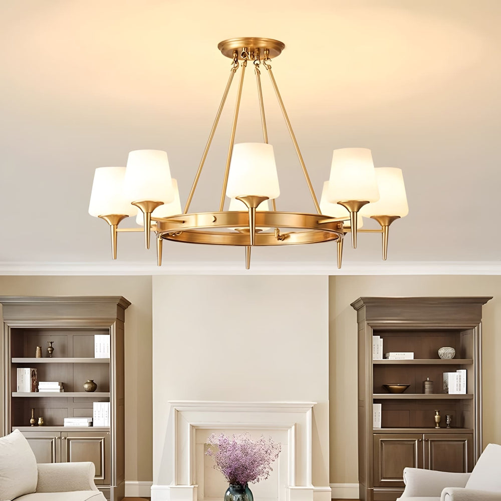Zynofa Chandelier | Vintage Brass & Glass for Living Room
