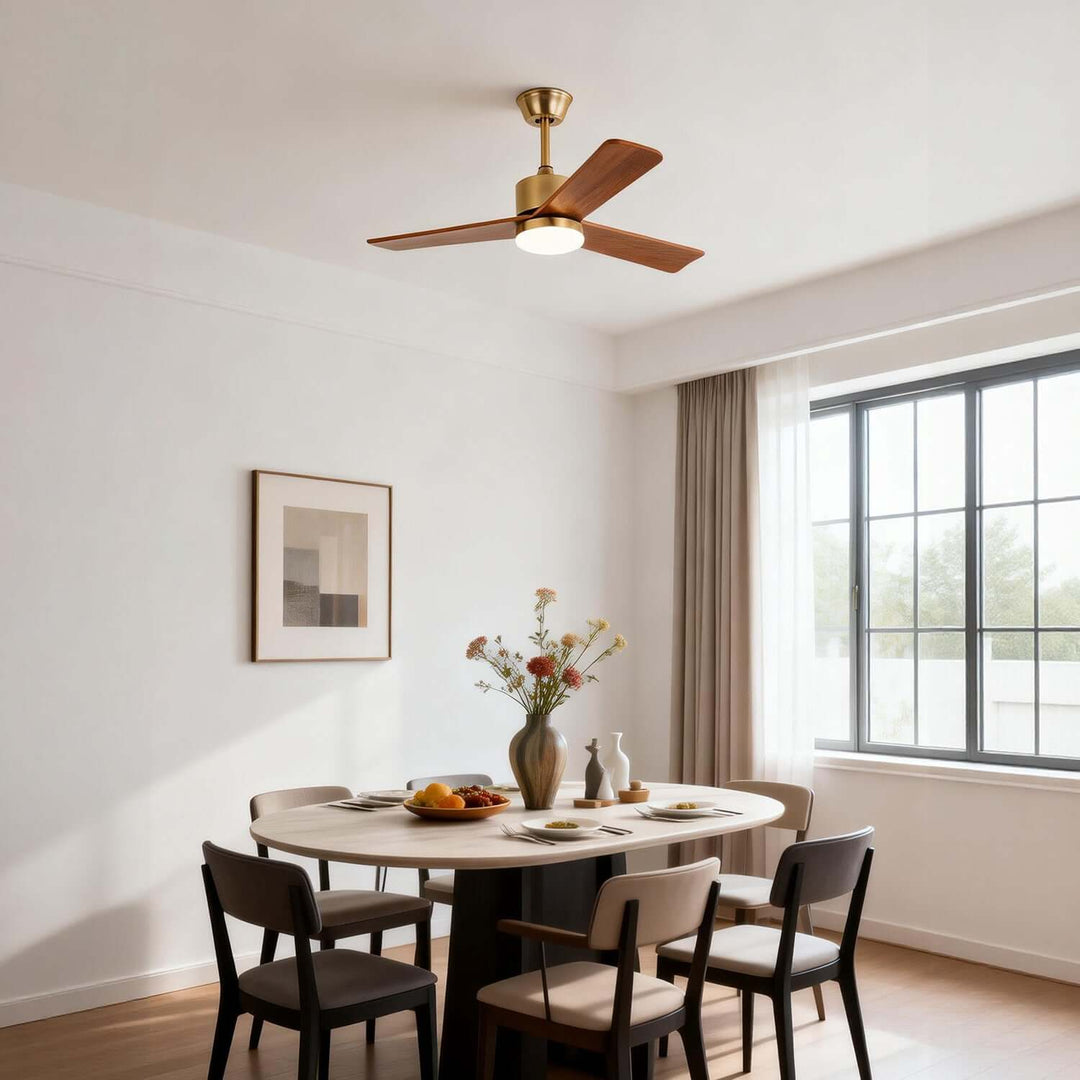 Zynthe Ceiling Fan Light | Minimalist Solid Wood Light