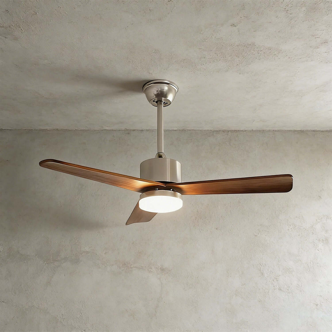 Zynthe Ceiling Fan Light | Minimalist Solid Wood Light