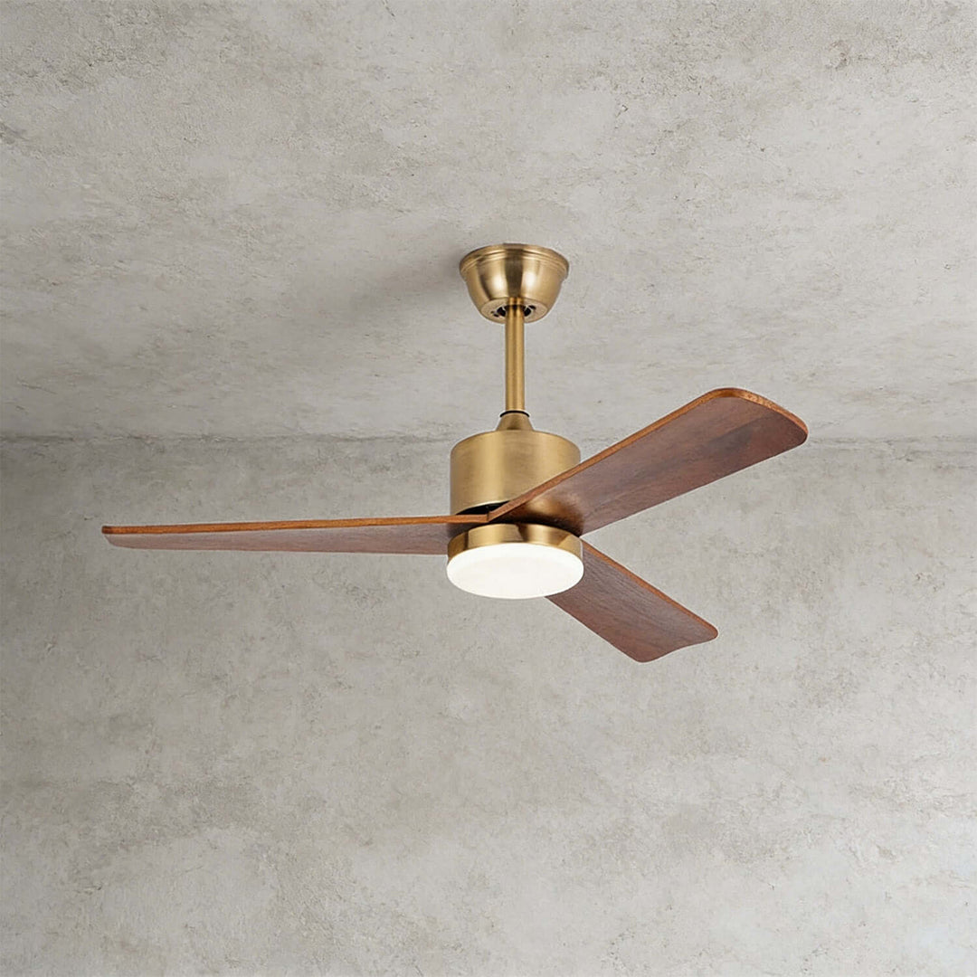 Zynthe Ceiling Fan Light | Minimalist Solid Wood Light