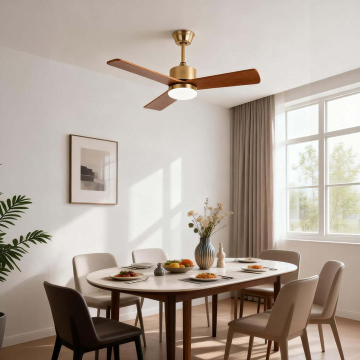 Zynthe Ceiling Fan Light | Minimalist Solid Wood Light