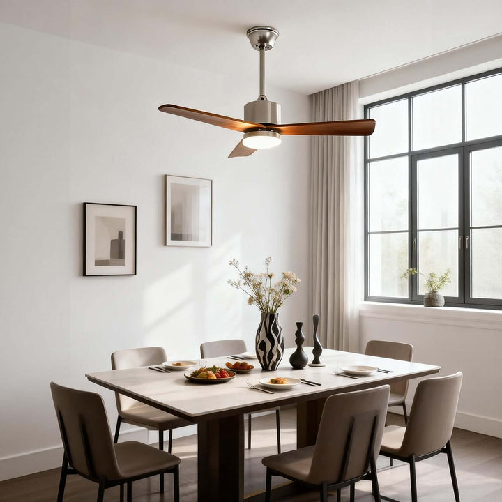Zynthe Ceiling Fan Light | Minimalist Solid Wood Light
