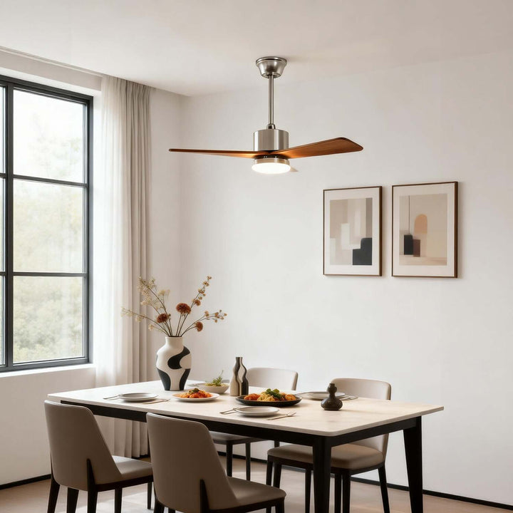 Zynthe Ceiling Fan Light | Minimalist Solid Wood Light