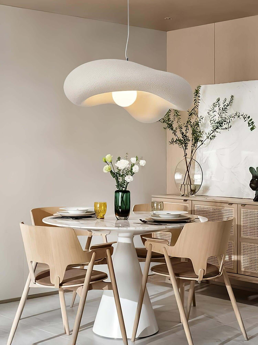 Zyora Resin Pendant Lamp - French Cream Style Minimalist Dining Lamp