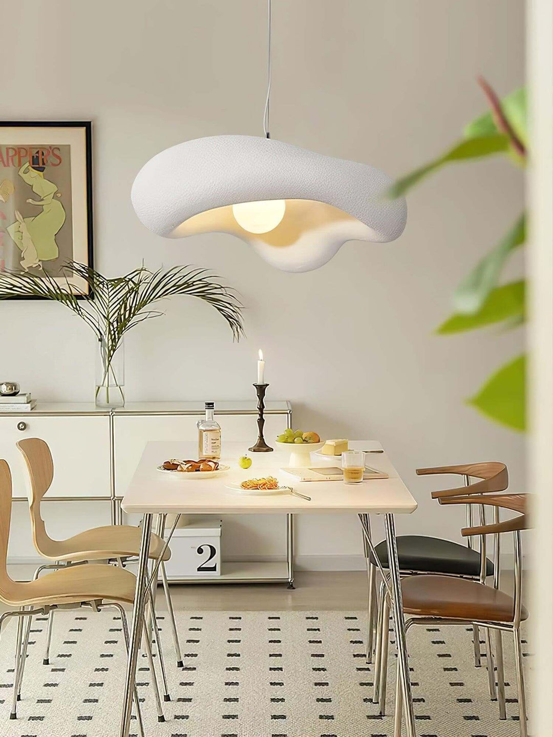 Zyora Resin Pendant Lamp - French Cream Style Minimalist Dining Lamp