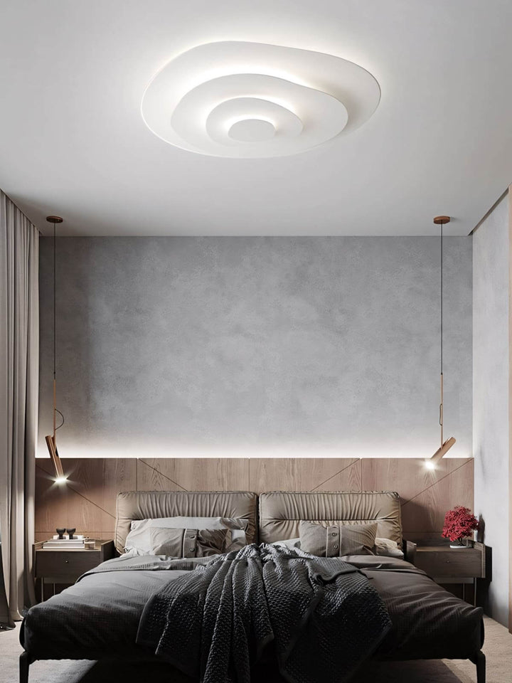 Zyphon Ceiling Lamp – French Minimalist Cream Bedroom Lighting