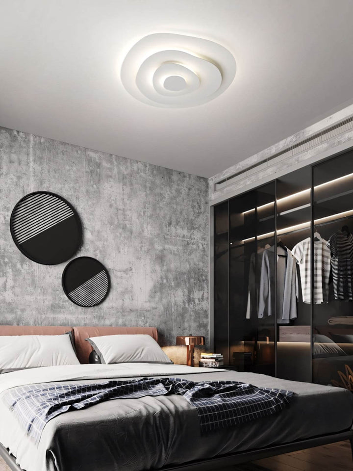 Zyphon Ceiling Lamp – French Minimalist Cream Bedroom Lighting