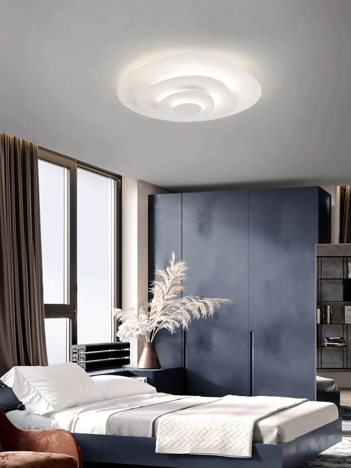 Zyphon Ceiling Lamp – French Minimalist Cream Bedroom Lighting