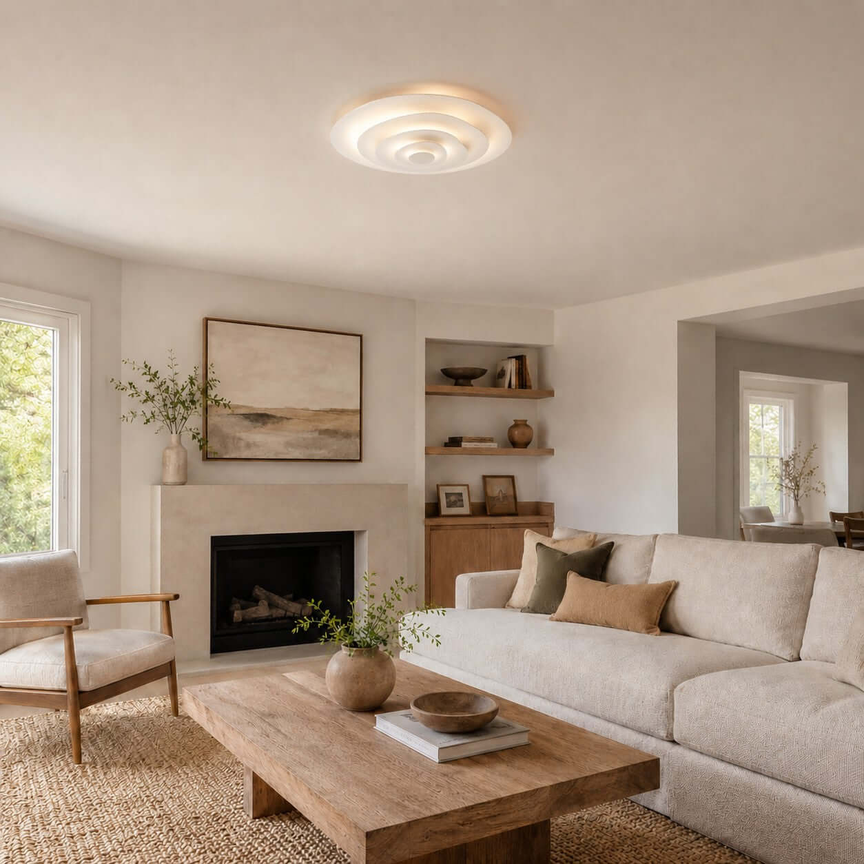 CUSTOM SERIES Basic Ceiling Lamp × Tango Zyphon Ceiling Lamp – French Minimalist Cream Bedroom Lighting