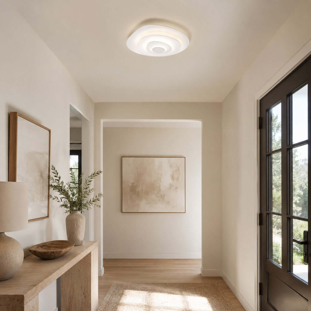 Zyphon Ceiling Lamp – French Minimalist Cream Bedroom Lighting