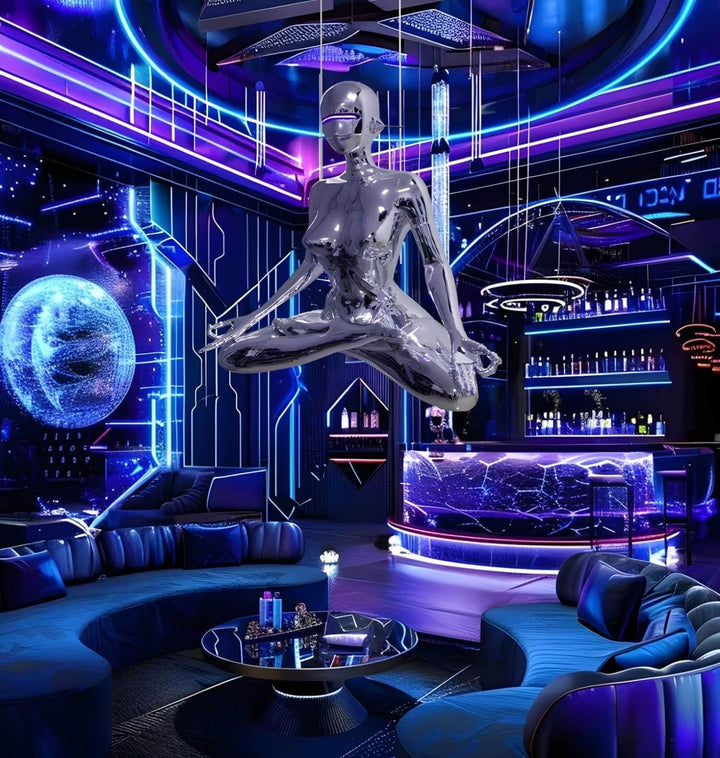 Zyrenox Floor Lamp – Silver Floor Lamp, Artistic Decorative Lamp